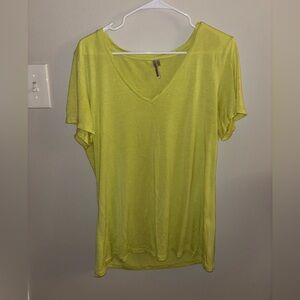 Lime Green V-Neck Women's Top